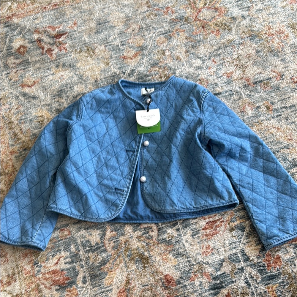 Kate Spade Blue Quilted Jean Jacket